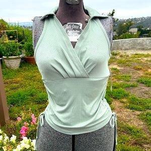 No boundaries Nwt SeaFoam mint light green tank w/collar &adjustable roushing